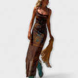 Fee - Braunes Midikleid mit Cowl-Neck