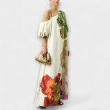 Skylar - Maxikleid mit Blütendruck und Puffärmeln