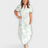 Eliza - Cremefarbenes Toile-Maxikleid mit Spitze