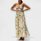 Annalise - Buntes bedrucktes Maxikleid mit Schlitz