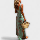 Ella - Gelbes Tie-Dye-Maxikleid mit Cut-Out