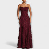 Kairi - Weisses Floral-Spitzen-Maxikleid