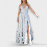 Luzie - Rosa langes fliessendes Kleid