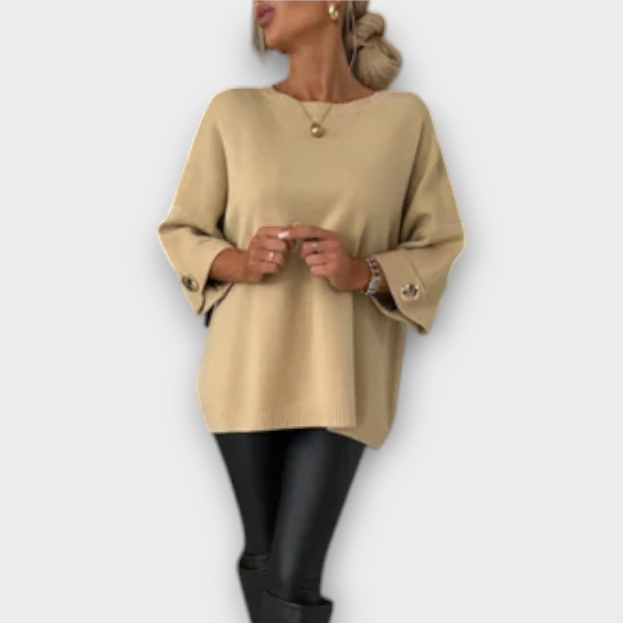 Isabella - Weisse elegante Strickbluse