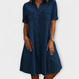 Casual A-Linien-Kleid in Jeansblau