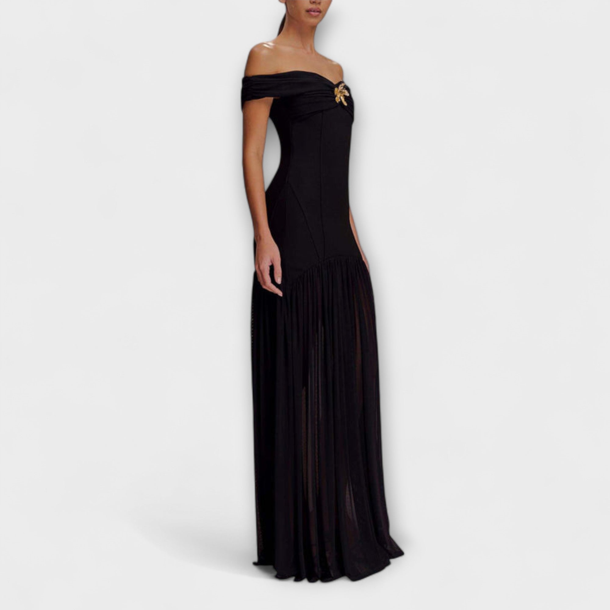 Maelie - Rosa trägerloses Bodycon-Maxikleid