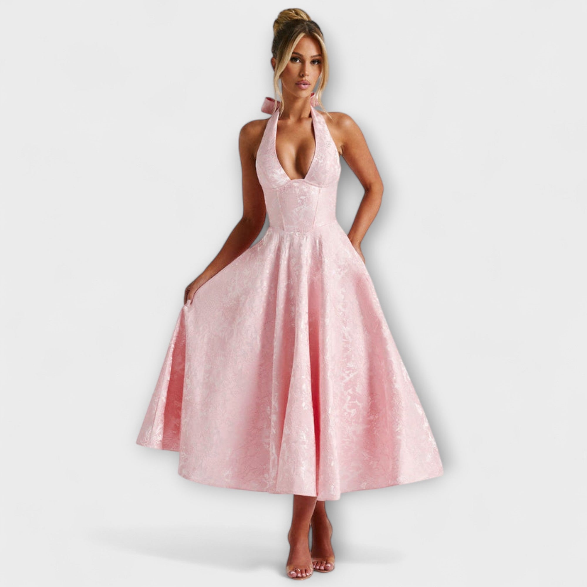Catalina - Romantisches weisses Midikleid