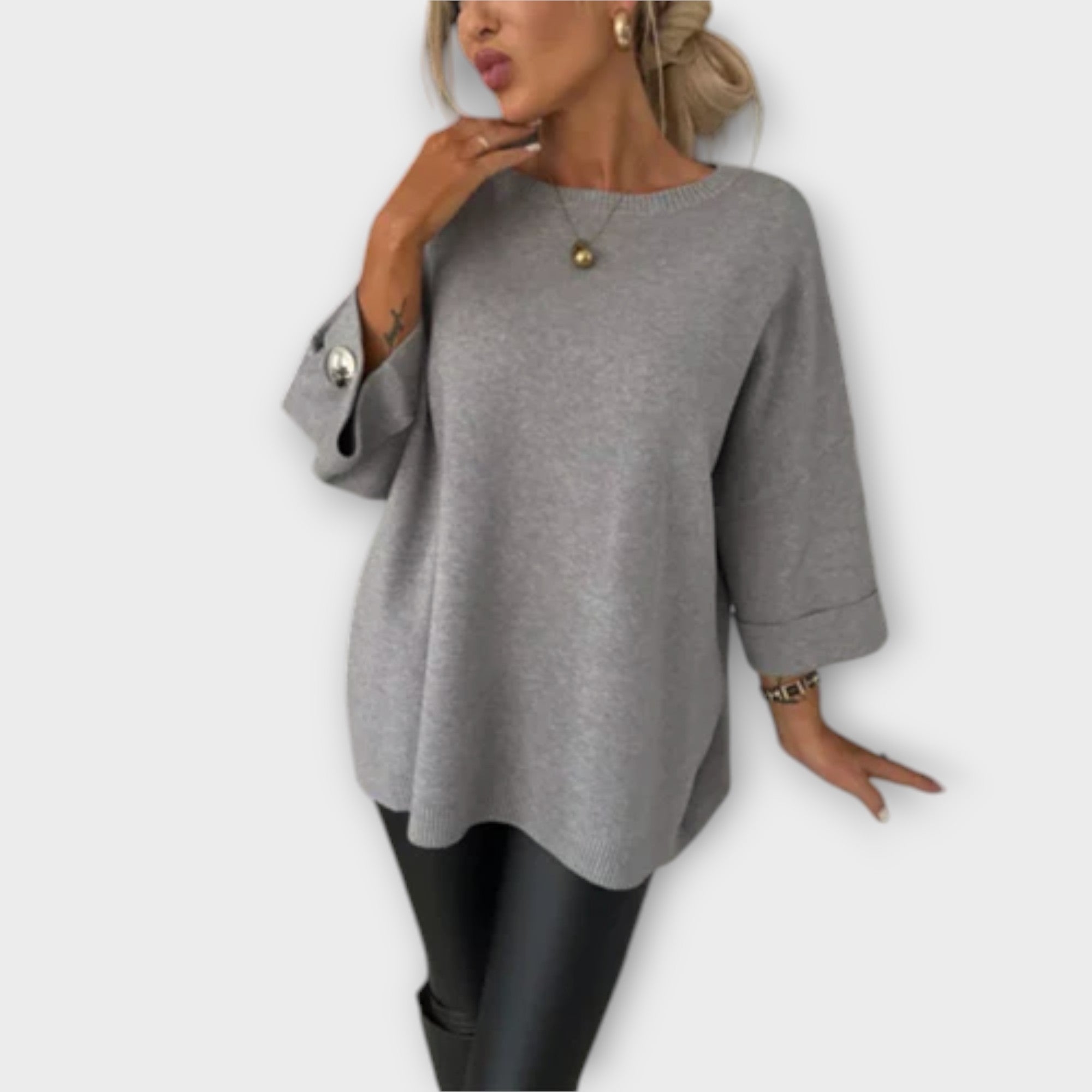 Isabella - Weisse elegante Strickbluse