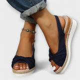 Adelgund - Rosé Espadrille-Sandalen mit Schleife