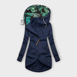 Nora - Olivgrüne elegante Jacke mit Print