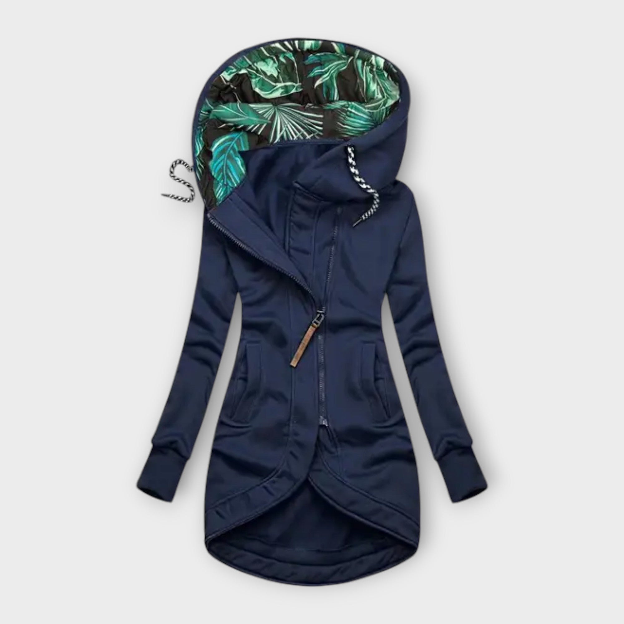 Nora - Olivgrüne elegante Jacke mit Print