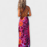 Ronja - Pink-blaues Tie-Dye-Maxikleid