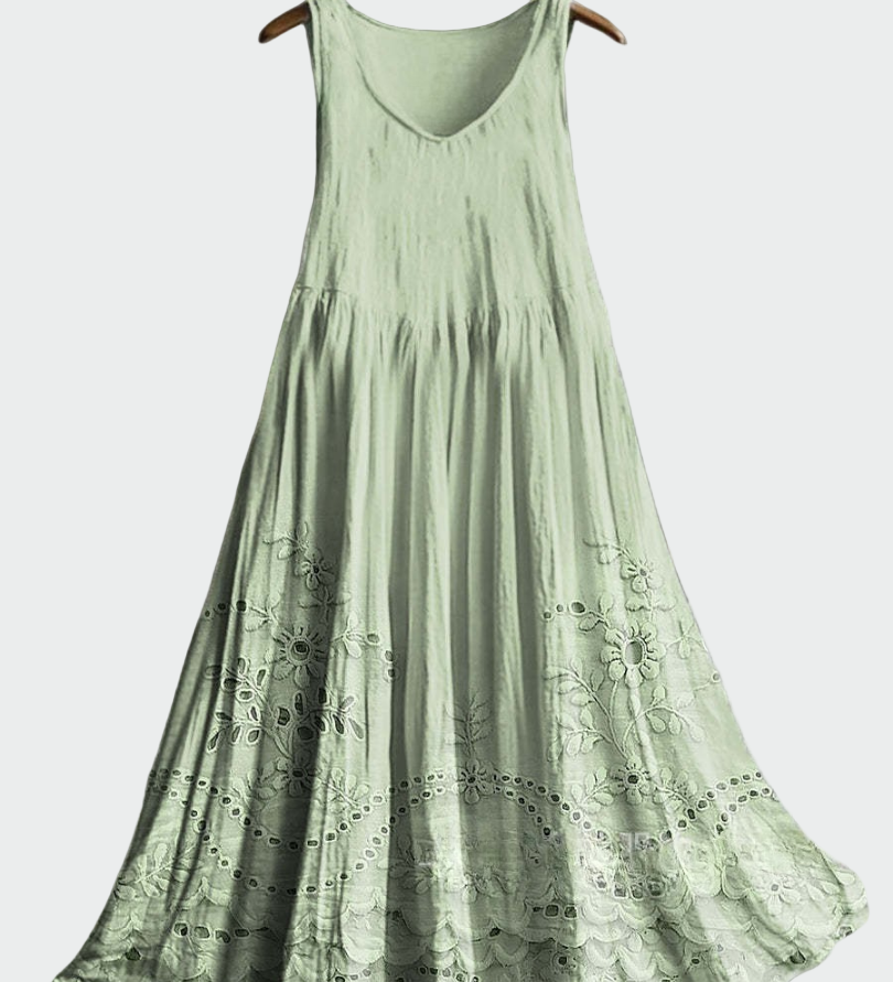 Weisses Kleid mit Lochstickerei