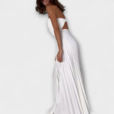 Athena - Cremefarbenes Faltenkleid