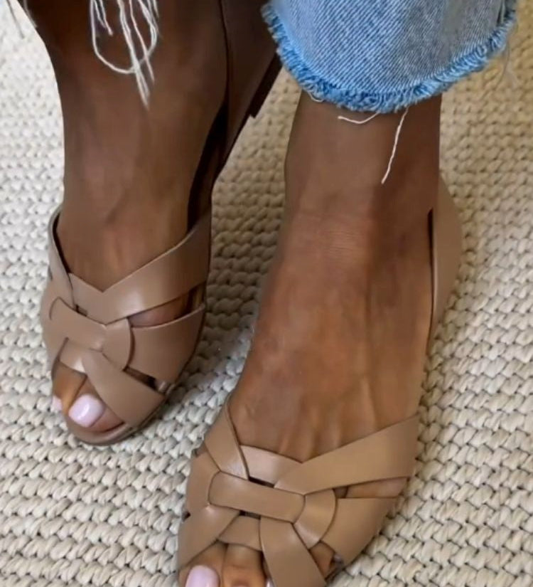 Serafina | Geflochtene Sandalen in Naturfarbe