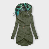 Nora - Olivgrüne elegante Jacke mit Print