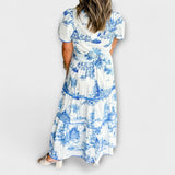 Eliza - Cremefarbenes Toile-Maxikleid mit Spitze