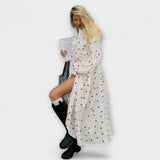 Ella - Weisses Kleid mit roten Tupfen