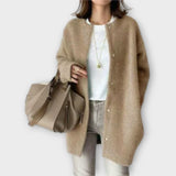 Lilly - Brauner eleganter Cardigan mit Knopfleiste