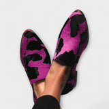 Walburga - Slipper mit Kuhfell-Muster