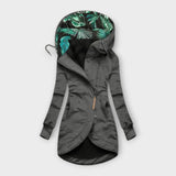 Nora - Olivgrüne elegante Jacke mit Print