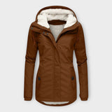 Sophie - Olivgrüne gefütterte wasserfeste Winterjacke