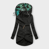 Nora - Olivgrüne elegante Jacke mit Print