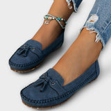 Lieselotte - Blaue Boots-Loafer mit Quasten