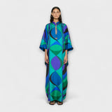 Harper - Bunter psychedelischer Satin-Kaftan