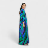 Harper - Bunter psychedelischer Satin-Kaftan