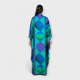 Harper - Bunter psychedelischer Satin-Kaftan