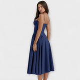 Rosalie - Salbeigrünes ärmelloses Korsettkleid