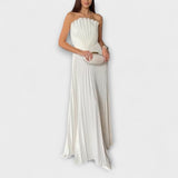 Athena - Cremefarbenes Faltenkleid
