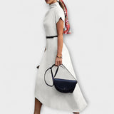 Amelia - Weisses asymmetrisches Urban-Kleid