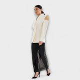Valeria - Cremefarbener skulpturaler Schulterblazer