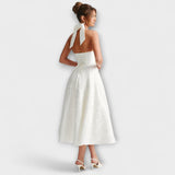 Catalina - Romantisches weisses Midikleid