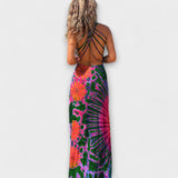Ronja - Pink-blaues Tie-Dye-Maxikleid