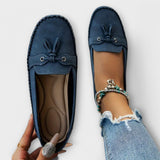 Lieselotte - Blaue Boots-Loafer mit Quasten