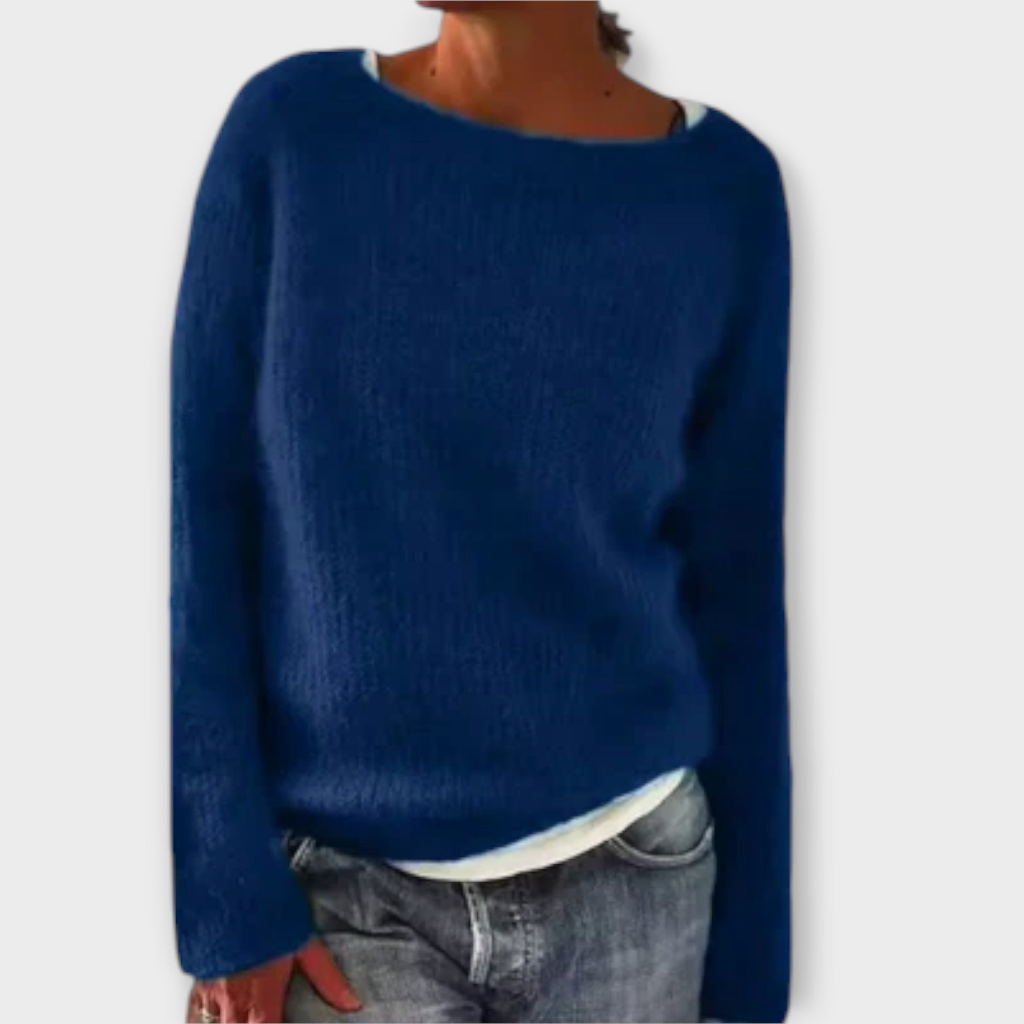 Regine - Grauer einfarbiger Pullover
