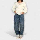 Gertrud - Glitzer-Jeans im Ballonschnitt