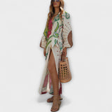 Tracey - Buntes Bindetunika-Maxikleid
