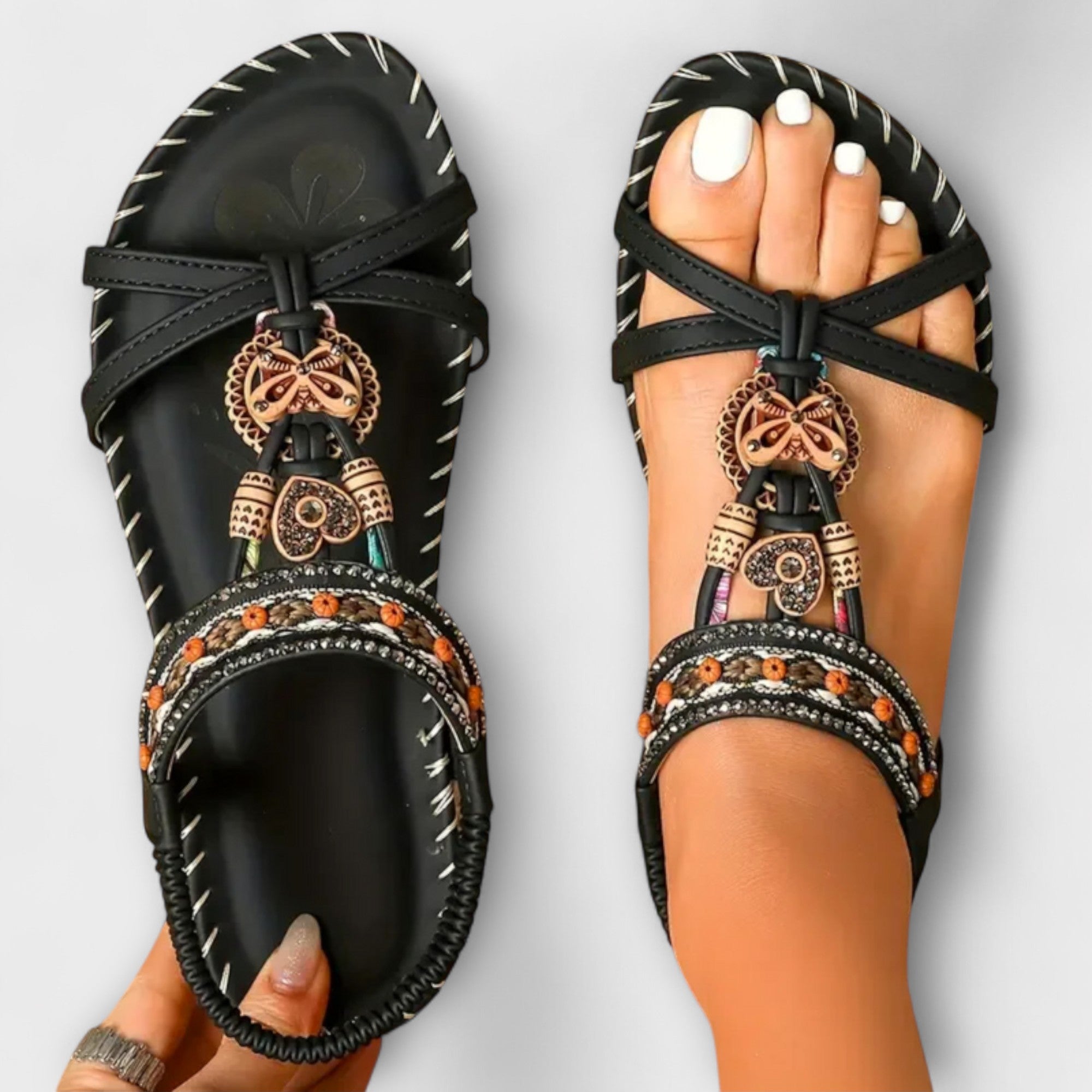 Cordelia - Grüne Ibiza-Sandalen