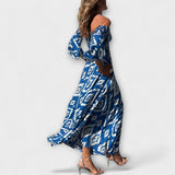 Bella - Rotes Off-Shoulder-Kleid mit Blütenmuster