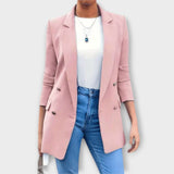 Lina - Dunkelblauer eleganter Blazer-Mantel