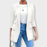 Lina - Dunkelblauer eleganter Blazer-Mantel