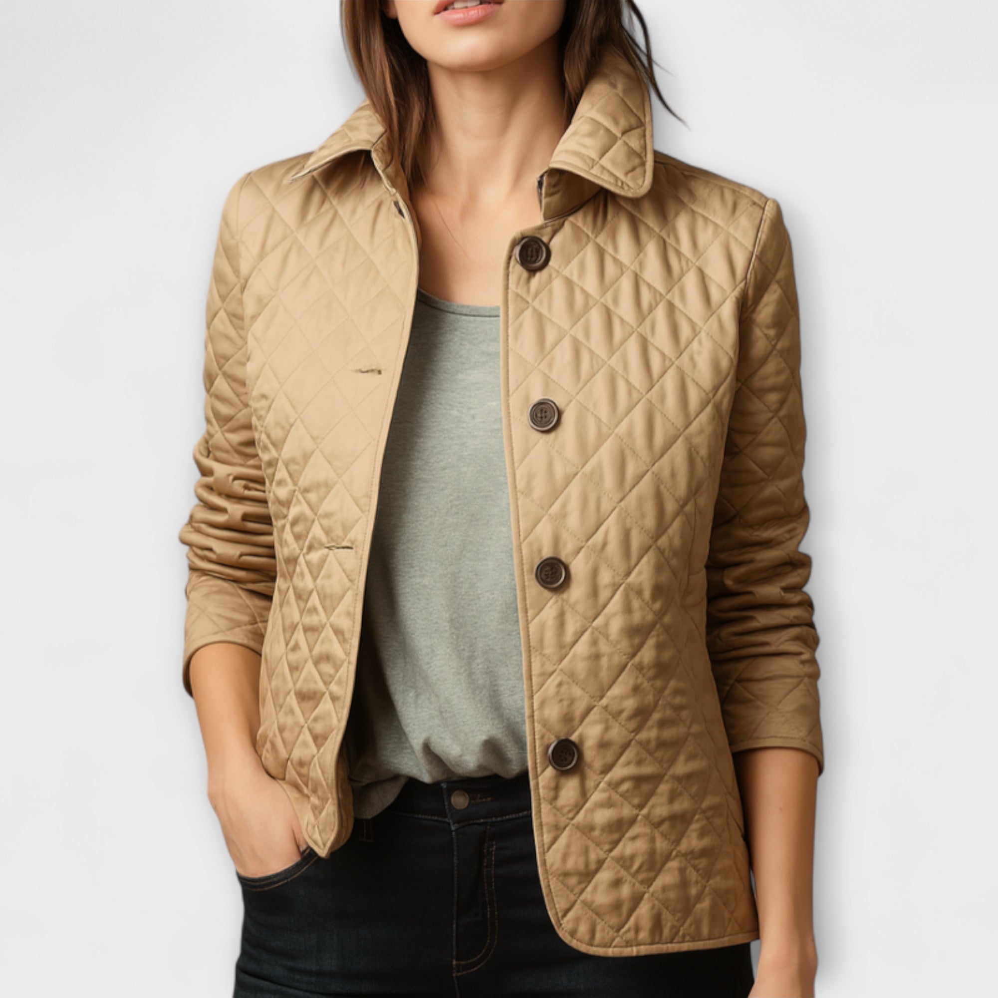 Suzu - Schwarze Damen-Steppjacke