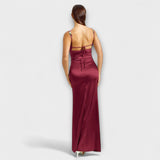 Eira - Cremefarbenes Satin-Kleid mit Rückenschnürung