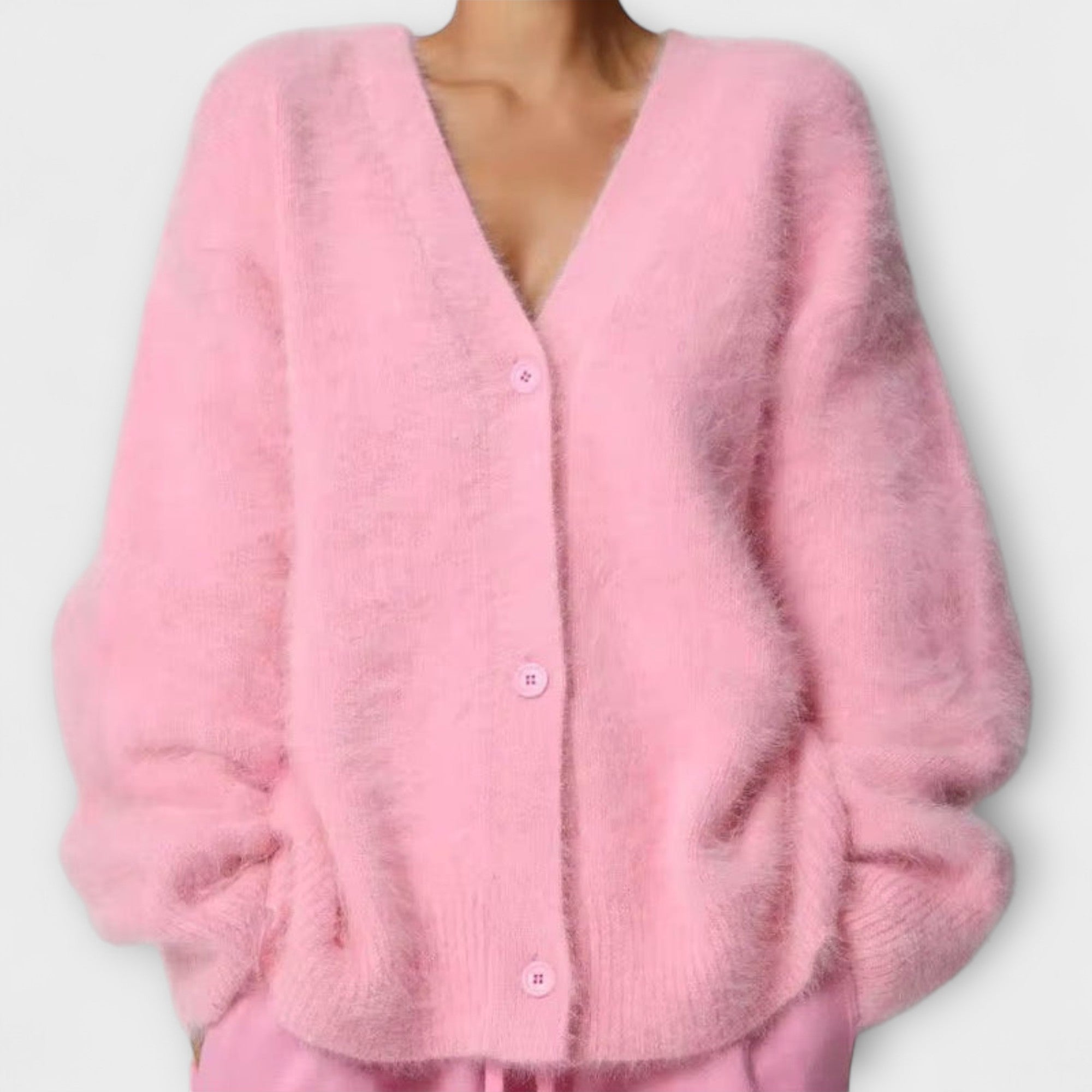 Lilla - Beige kuschelige Jacke