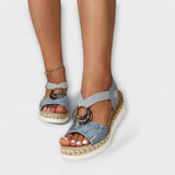 Roswitha - Beige Komfort-Sandalen