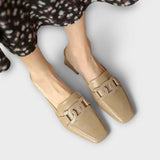 Mechtraud - Creme Loafer mit Spange